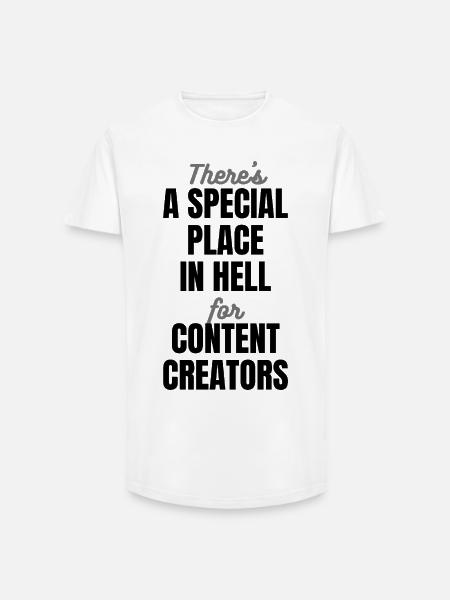 Special Place in Hell - Funny Creator Quote - Dark - Long Fit Men's T-Shirt - white