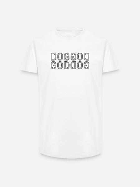 God Dog Spiegel-Typografie - Long Fit Männer T-Shirt - Weiß