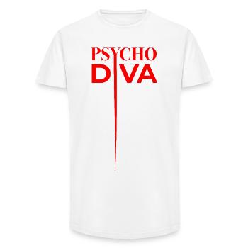 Psycho Diva – Sarcasm Spell Red - Long Fit Men's T-Shirt - white - Front - AI Model Male 185 light (185cm)