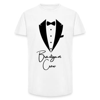 Bachelor Party Groom CREW Groom Team - Long Fit Men's T-Shirt - white - Front - AI Model Male 185 light (185cm)