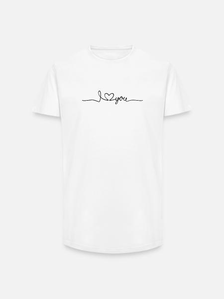 Ich liebe dich – Botschaft der Liebe - Long Fit Männer T-Shirt - Weiß