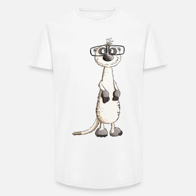 Lustiges Nerdmännchen Erdmännchen I Nerd - Long Fit Männer T-Shirt - Weiß