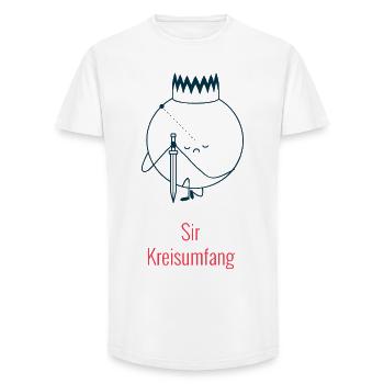Sir Kreisumfang - Geometrie Humor - Long Fit Männer T-Shirt - Weiß - Vorne - AI Model Male 185 light (185cm)