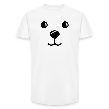 teddy face gesich smile teddybär - Long Fit Männer T-Shirt - Weiß - Vorne - AI Model Male 185 light (185cm)