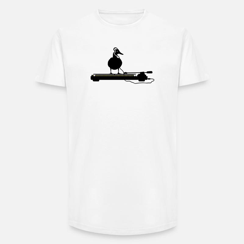 disco duck turntable - Long Fit Männer T-Shirt - Weiß