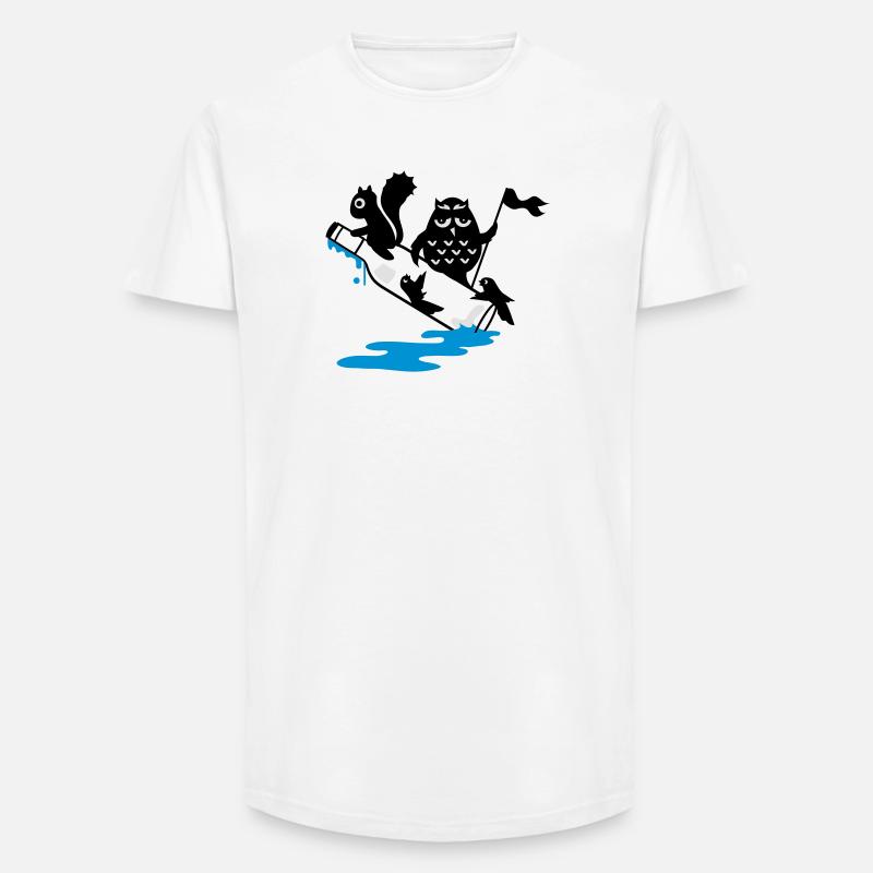 Flaschenpost mit den Waldtieren - Long Fit Männer T-Shirt - Weiß