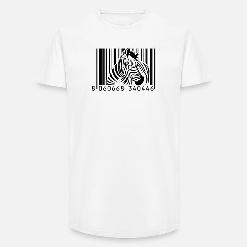barcode zebra - Long Fit Men's T-Shirt - white