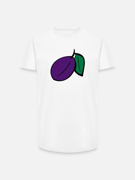 Pflaume - Long Fit Männer T-Shirt - Weiß