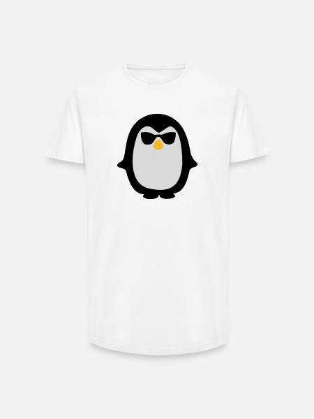 Pinguin - Long Fit Männer T-Shirt - Weiß