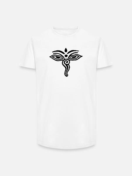 Tibetian eyes - Long Fit Men's T-Shirt - white