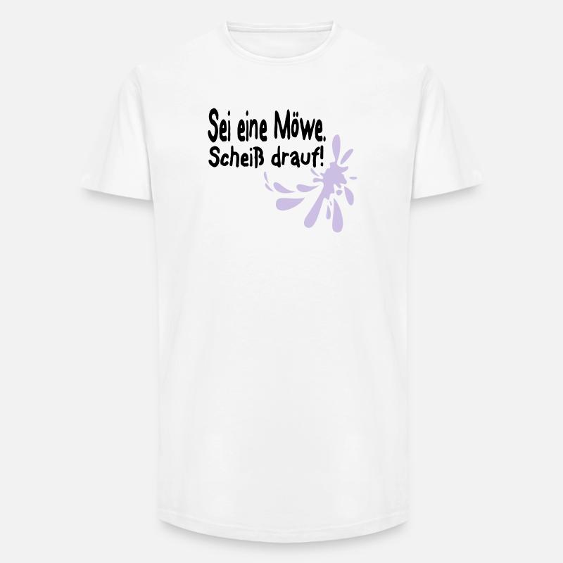 Möwen Scheiß drauf--3 - Long Fit Männer T-Shirt - Weiß