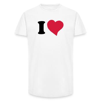 I love ... - Long Fit Men's T-Shirt - white - Front - AI Model Male 185 light (185cm)