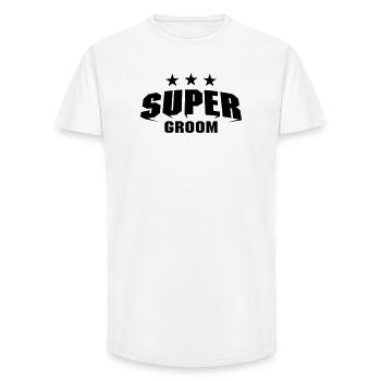 Super Groom - T-shirt coupe longue homme - blanc - Devant - AI Model Male 185 light (185cm)