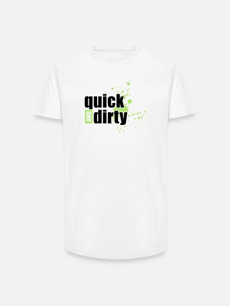 quick and dirty - Long Fit Männer T-Shirt - Weiß