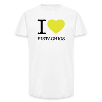 I LOVE PISTACHIOS Pistazien - Long Fit Männer T-Shirt - Weiß - Vorne - AI Model Male 185 light (185cm)