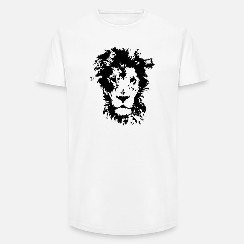 Löwe - Long Fit Männer T-Shirt - Weiß