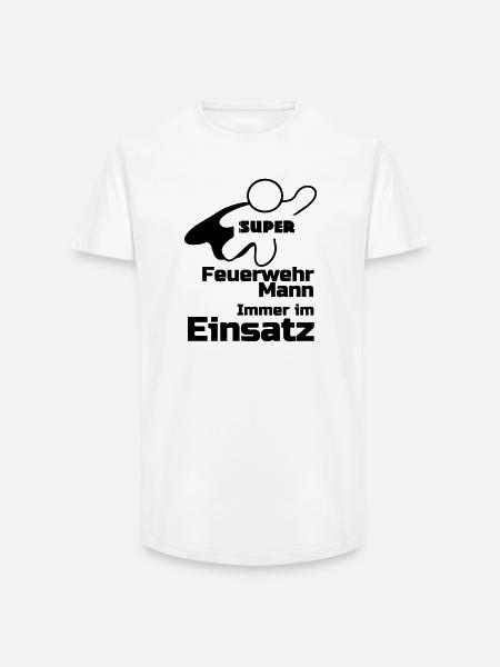 Super Feuerwehrmann Geschenk - Long Fit Männer T-Shirt - Weiß