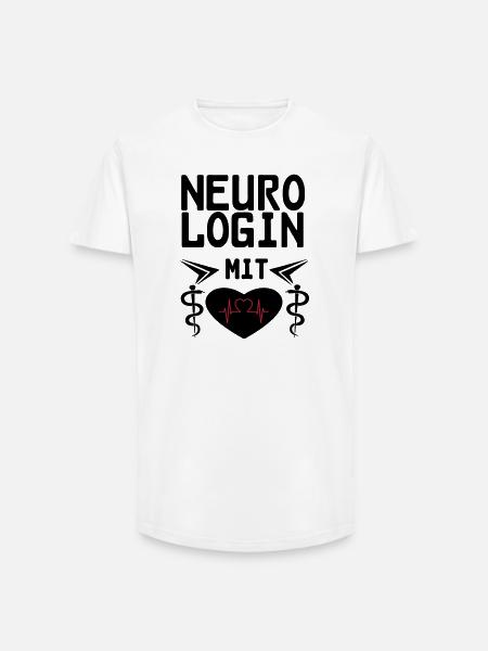 Neurologin mit Herz Geschenk - Long Fit Männer T-Shirt - Weiß