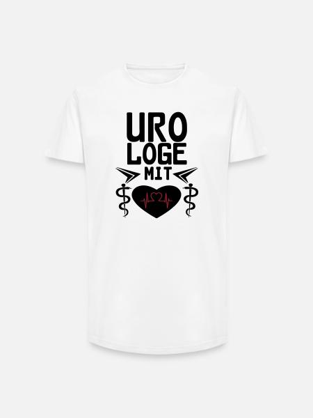 Urologe mit Herz Geschenk - Long Fit Männer T-Shirt - Weiß