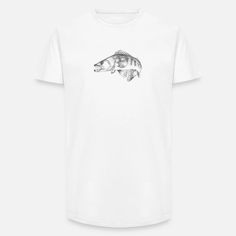 Zander - Long Fit Männer T-Shirt - Weiß