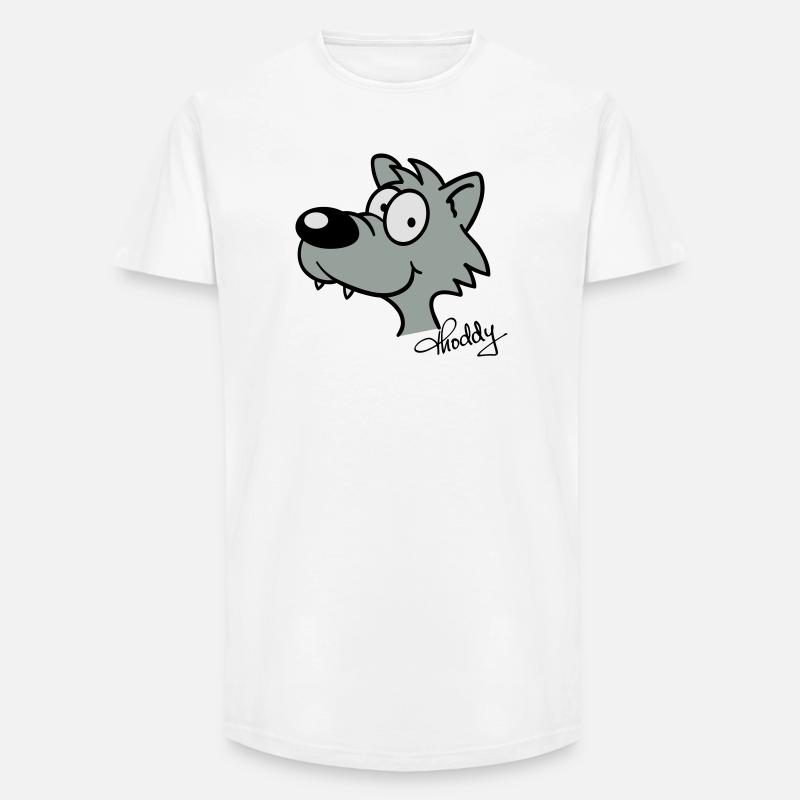 Wolf beflockbar - Long Fit Männer T-Shirt - Weiß