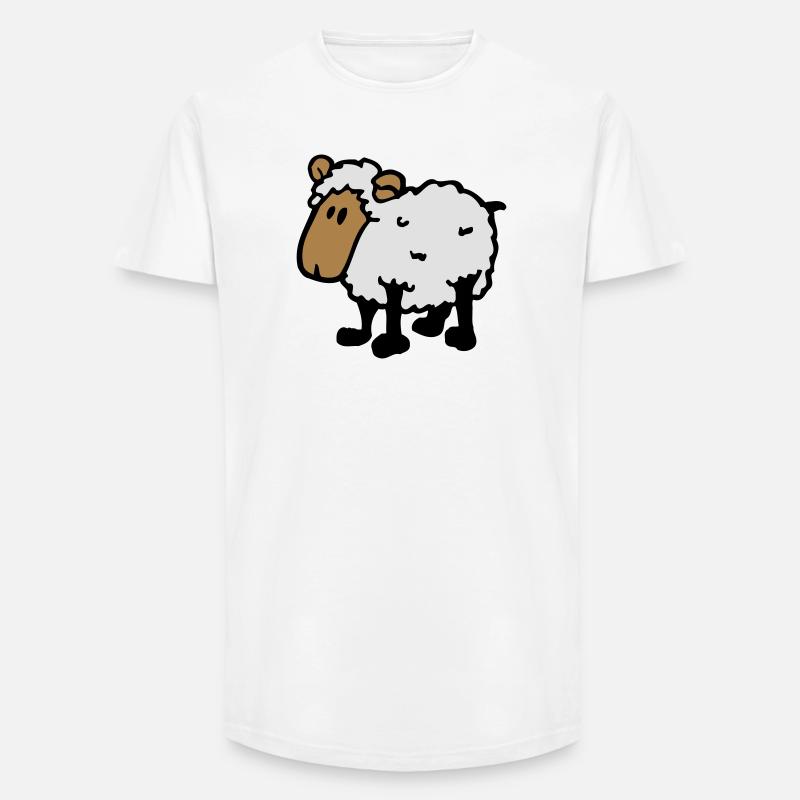 cooles comic schaf funny sheep - Long Fit Männer T-Shirt - Weiß