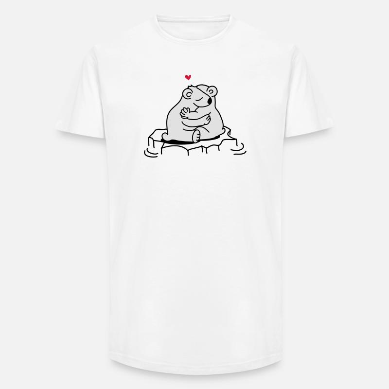 Zwei verliebte Eisbären - Long Fit Männer T-Shirt - Weiß