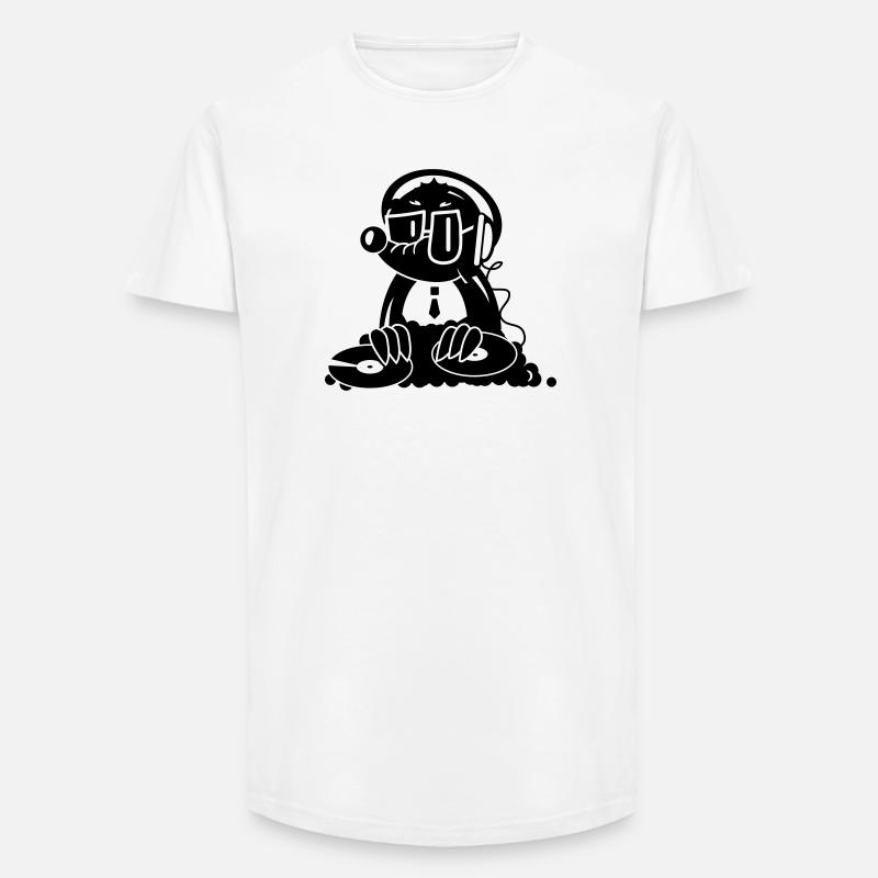 Ein Maulwurf als DJ - Long Fit Männer T-Shirt - Weiß