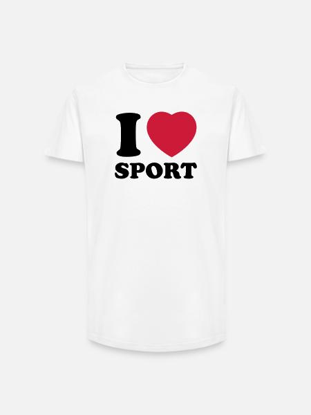 i love sport 2c - Long Fit Men's T-Shirt - white