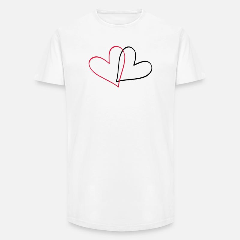 Herzen Herz Geschenkidee Partnerlook - Long Fit Männer T-Shirt - Weiß
