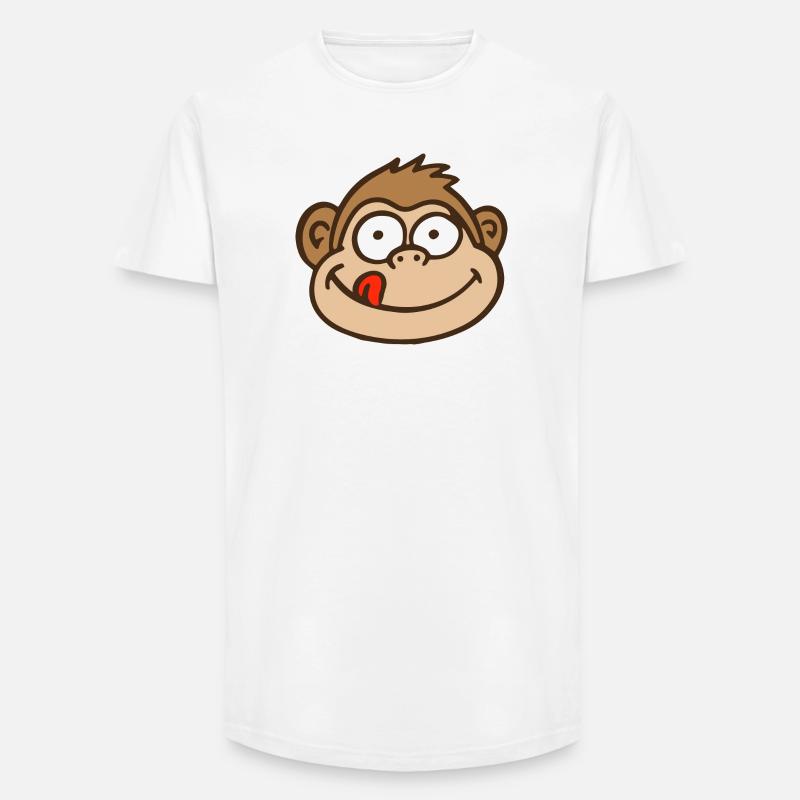 Affe - Long Fit Männer T-Shirt - Weiß