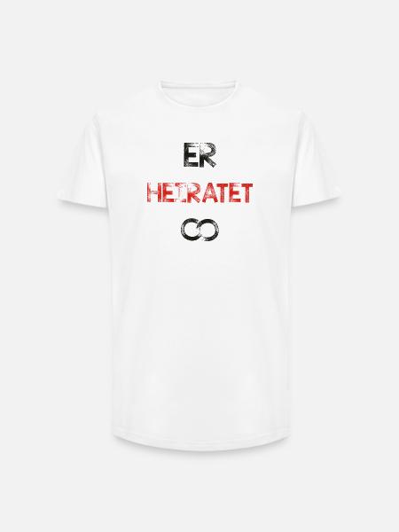 Er heiratet Bräutigam - Long Fit Männer T-Shirt - Weiß