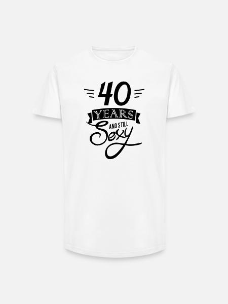 40 years and still sexy - Long Fit Men's T-Shirt - white