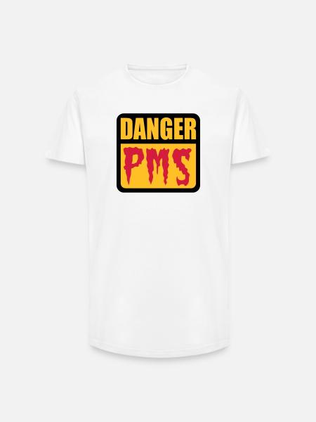Danger PMS - Long Fit Männer T-Shirt - Weiß