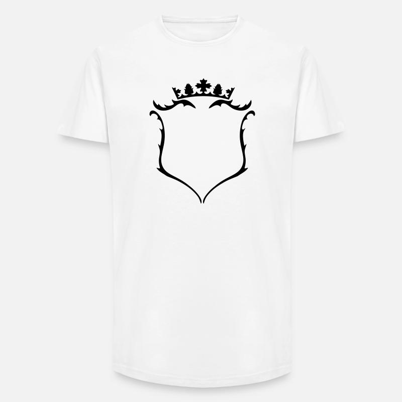 Wappen mit Krone - Long Fit Männer T-Shirt - Weiß