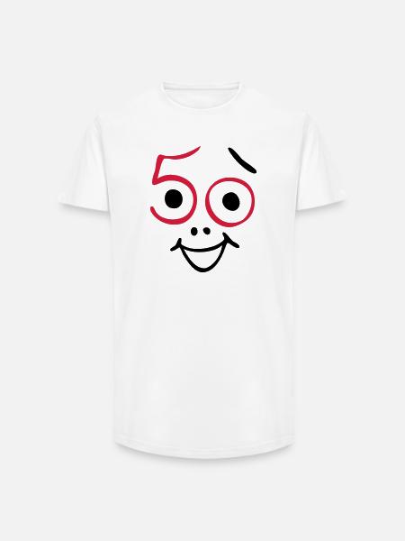 50 ans et toujours frais! - T-shirt coupe longue homme - blanc