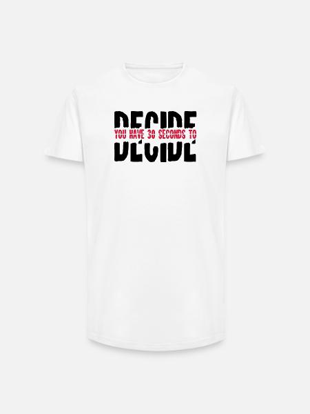 2541614 15682855 decide - Long Fit Men's T-Shirt - white