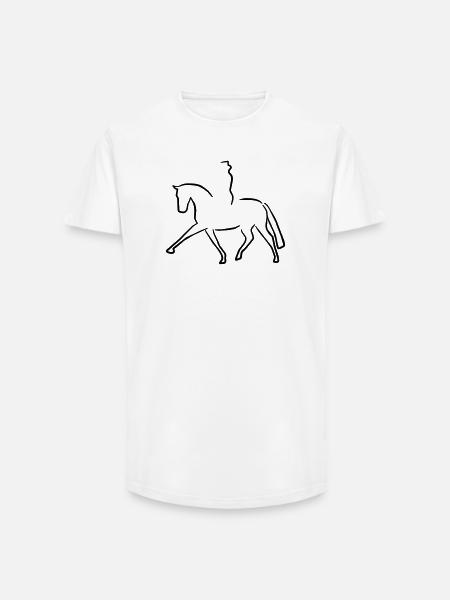 2541614 14699469 dressur - Long Fit Männer T-Shirt - Weiß