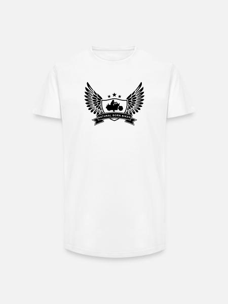 natural_born_biker_1 - Long Fit Men's T-Shirt - white