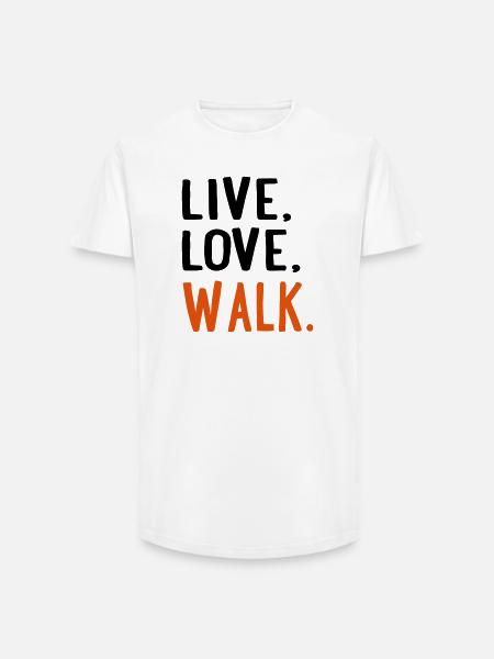 6254398 115202571 walk - Long Fit Men's T-Shirt - white