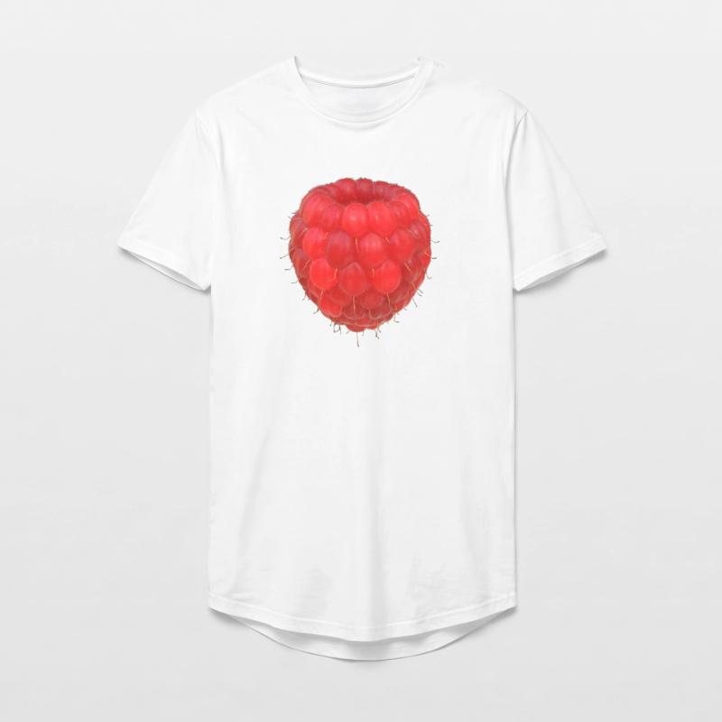 Raspberry Cluster Pattern Long Fit Men's T-Shirt