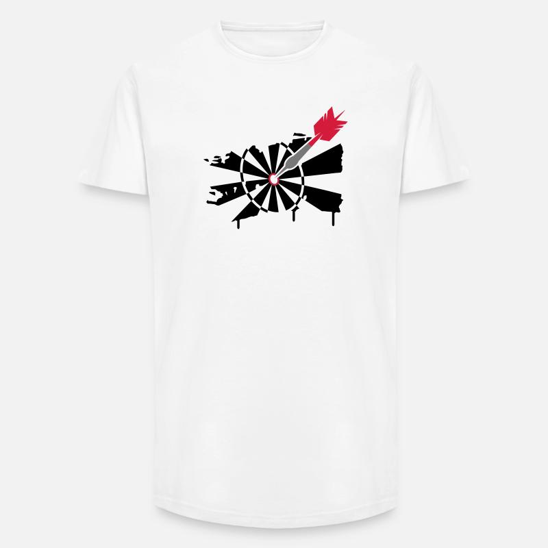 Dartscheibe mit Dartpfeil Graffiti Illustration - Long Fit Männer T-Shirt - Weiß