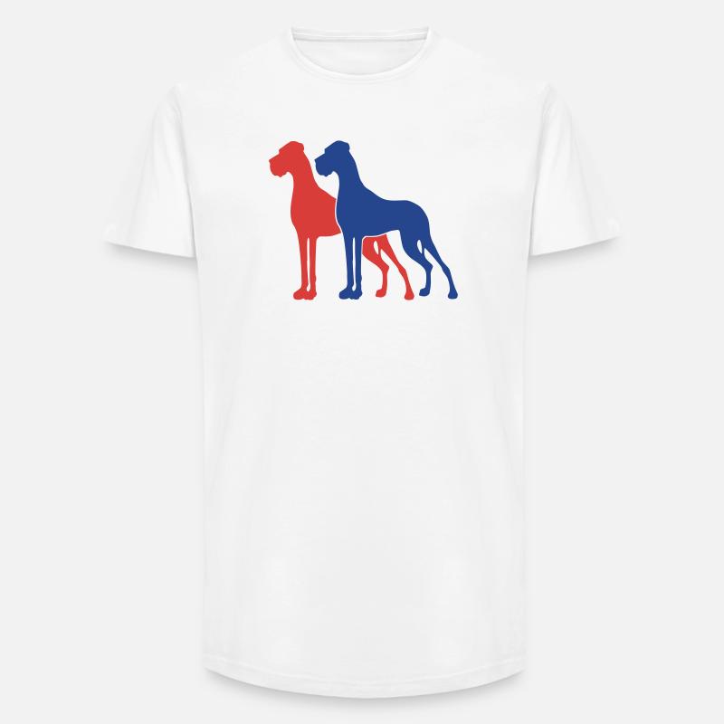 2 German mastiffs / 2 Colors - Long Fit Men's T-Shirt - white