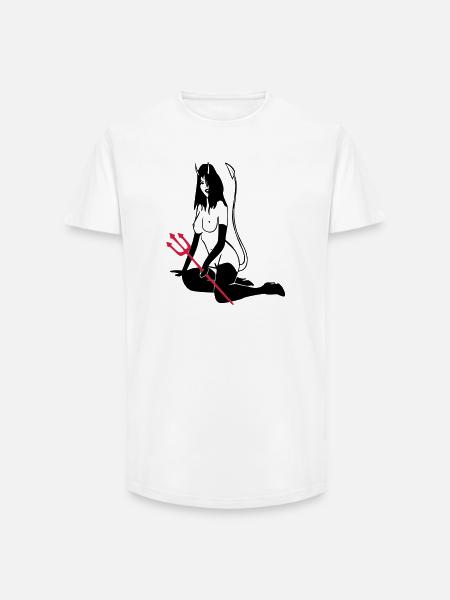 Teufelchen - Long Fit Männer T-Shirt - Weiß