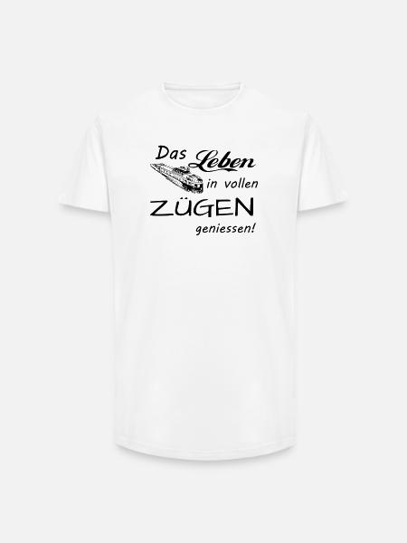 Das Leben geniessen - Long Fit Männer T-Shirt - Weiß