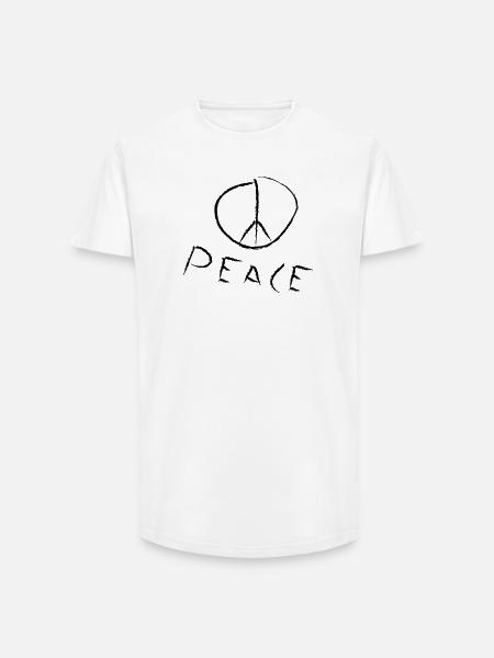 peace exit-shirt - Long Fit Men's T-Shirt - white