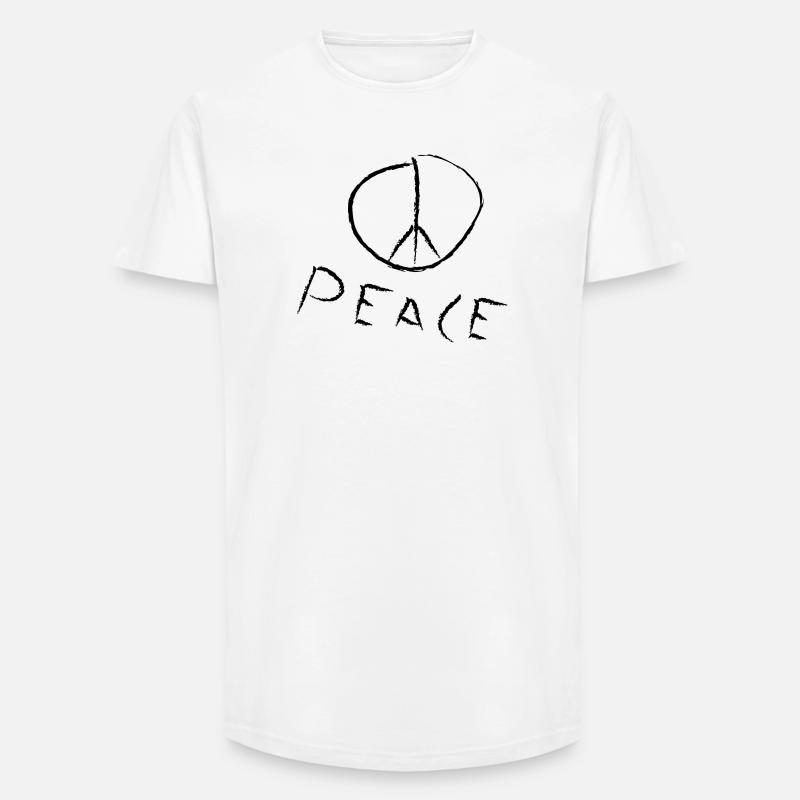 peace exit-shirt - Long Fit Men's T-Shirt - white