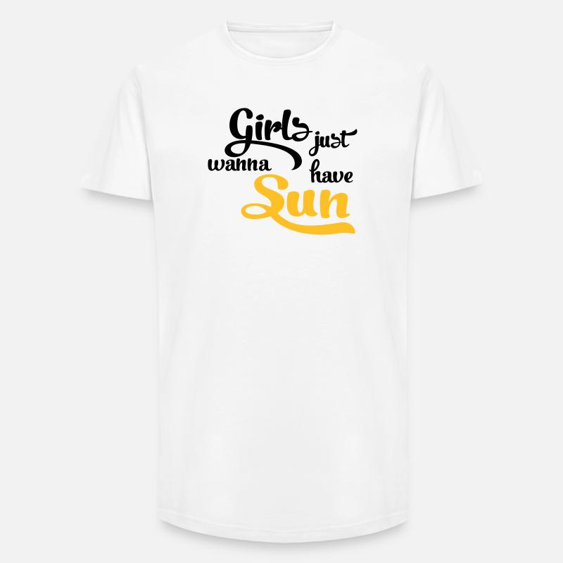 Sonne - Long Fit Männer T-Shirt - Weiß