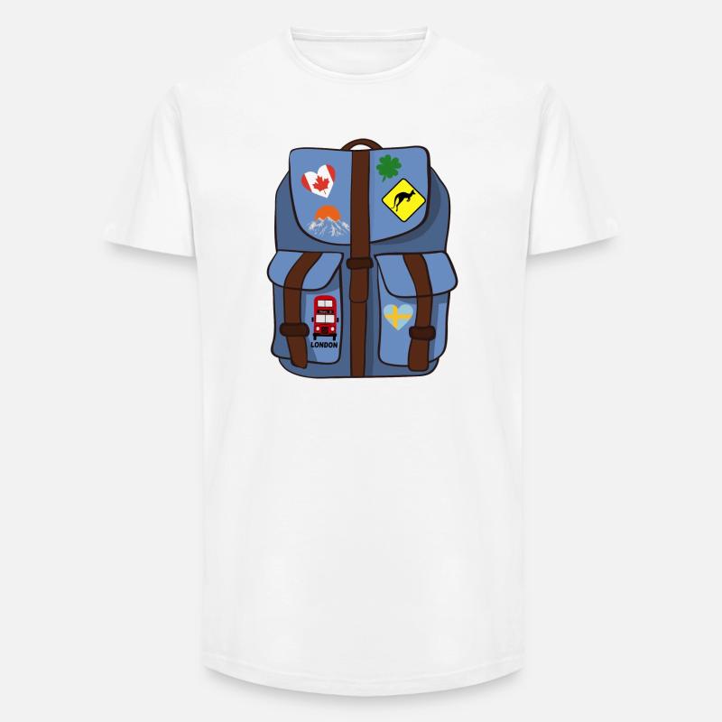 Rucksack - Long Fit Männer T-Shirt - Weiß