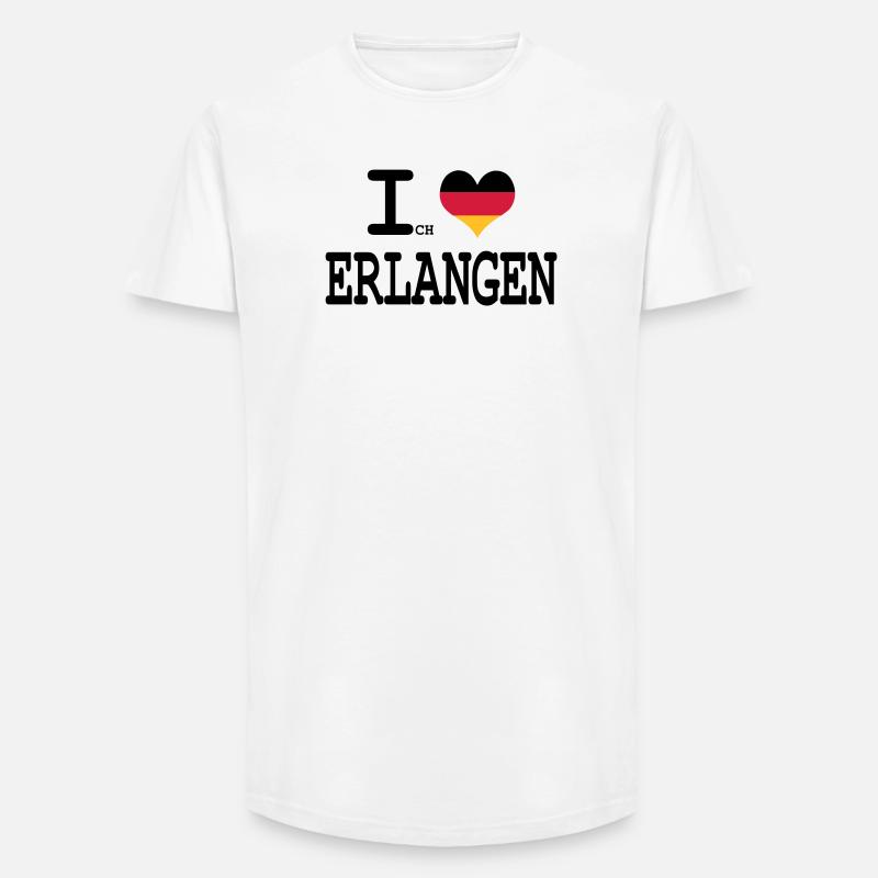 ich liebe erlangen - Long Fit Männer T-Shirt - Weiß
